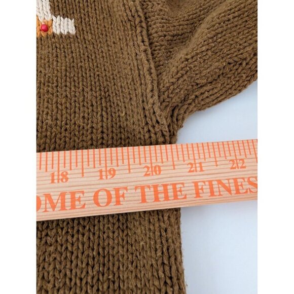 Carriage Court Southwestern Sweater Womens Size Large Brown Aztec Western Knit - Picture 8 of 9